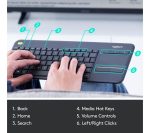 LOGITECH K400 Plus Wireless Keyboard - Dark Grey