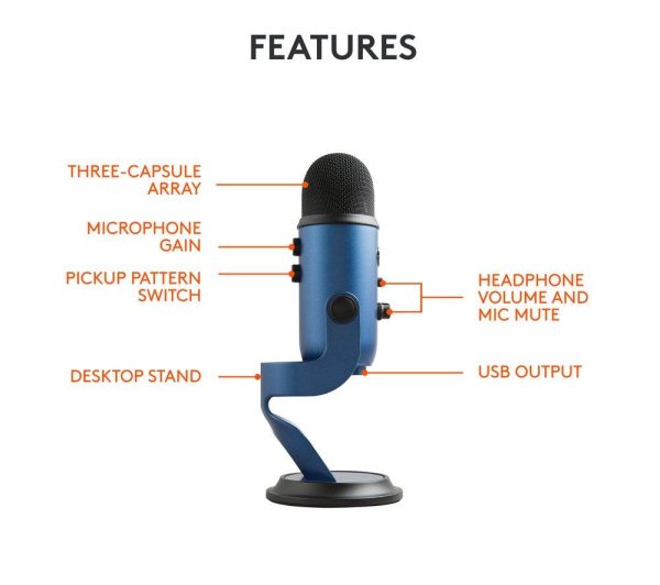 BLUE Yeti USB Streaming Microphone - Midnight Blue