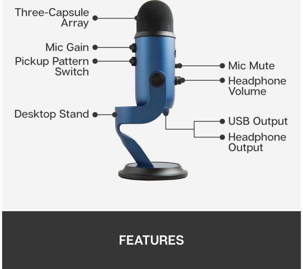 BLUE Yeti USB Streaming Microphone - Midnight Blue