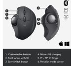 LOGITECH MX ERGO Wireless Darkfield Trackball Mouse