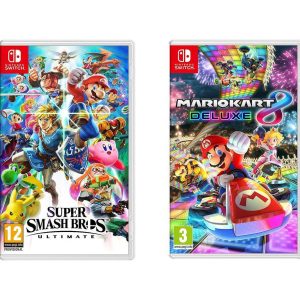 NINTENDO SWITCH Super Smash Bros. Ultimate & Mario Kart 8 Deluxe Bundle
