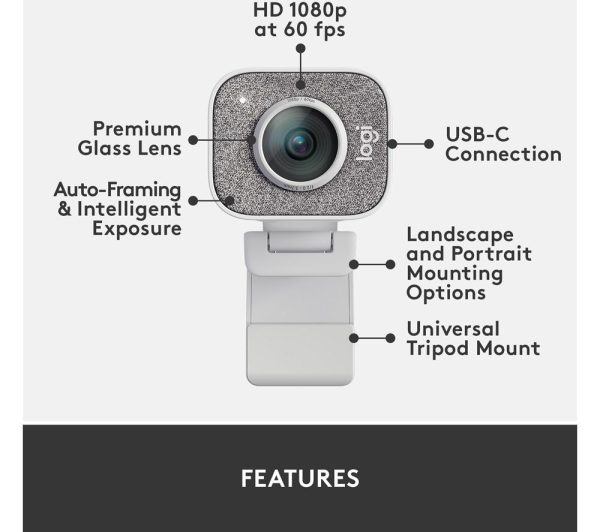 LOGITECH StreamCam Full HD USB-C Webcam - White