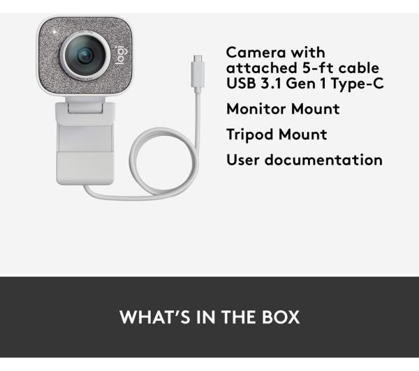 LOGITECH StreamCam Full HD USB-C Webcam - White