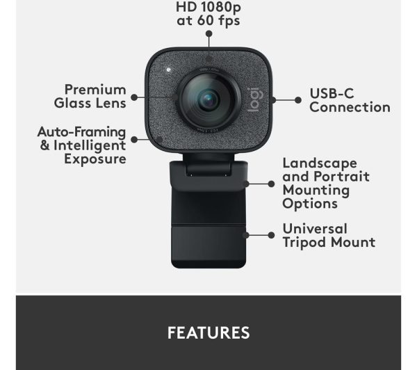 LOGITECH StreamCam Full HD USB-C Webcam - Graphite