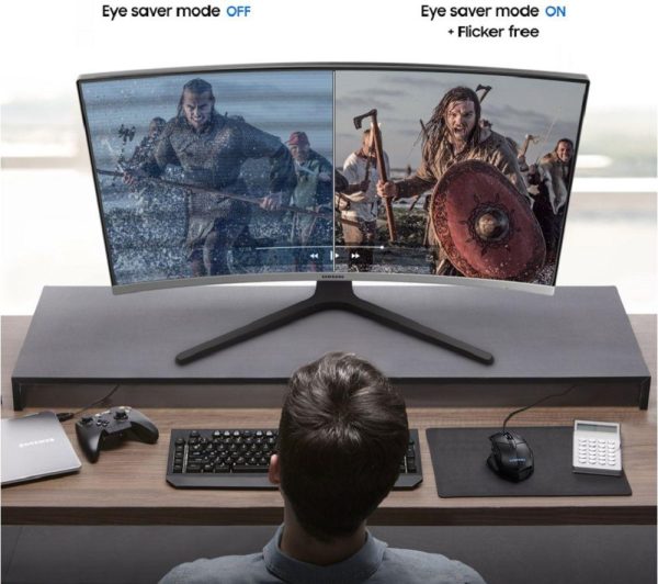 SAMSUNG LC32R500FHPXXU Full HD 32" Curved LED Monitor - Blue Grey