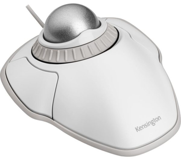 KENSINGTON K72500WW Wired Optical Mouse Orbit with Scroll Ring - White & Silver