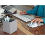 KENSINGTON K72500WW Wired Optical Mouse Orbit with Scroll Ring - White & Silver