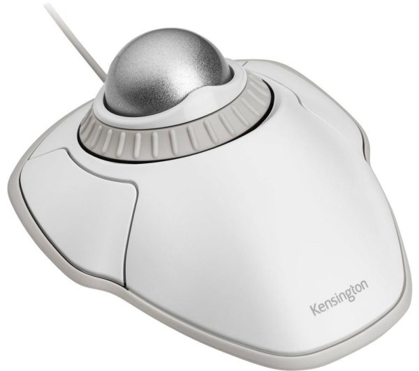 KENSINGTON K72500WW Wired Optical Mouse Orbit with Scroll Ring - White & Silver