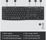 LOGITECH MK295 Silent Combo Wireless Keyboard & Mouse Set