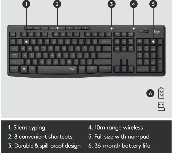 LOGITECH MK295 Silent Combo Wireless Keyboard & Mouse Set