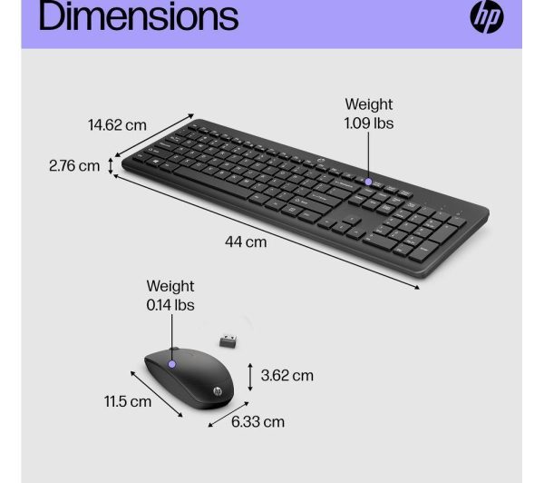 HP 230 Wireless Keyboard & Mouse Set - Black