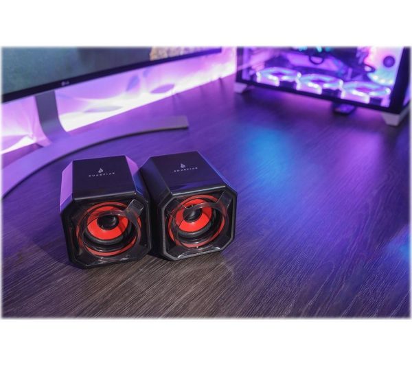 SUREFIRE 48820 Gator Eye 2.0 PC Speakers - Black & Red