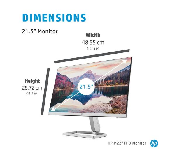 HP M22f Full HD 21.5" IPS LCD Monitor - Black & Silver