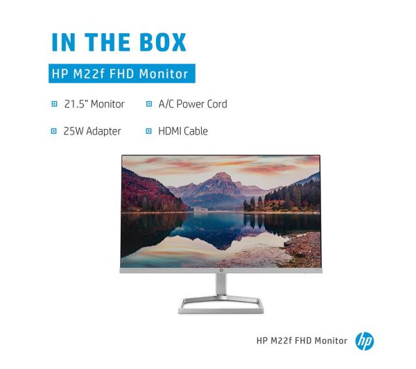 HP M22f Full HD 21.5" IPS LCD Monitor - Black & Silver