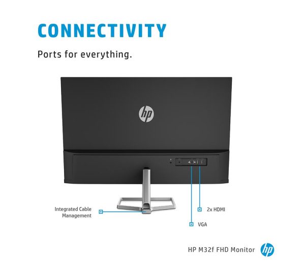 HP M32f Full HD 31.5" VA LCD Monitor - Black & Silver