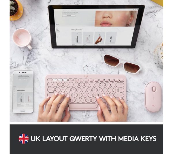 LOGITECH MX Keys Mini Wireless Keyboard & MX Anywhere 3 Wireless Darkfield Mouse - Rose