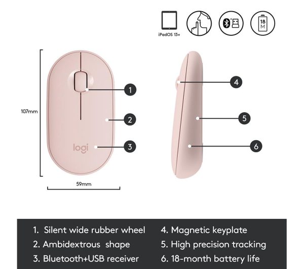 LOGITECH MX Keys Mini Wireless Keyboard & MX Anywhere 3 Wireless Darkfield Mouse - Rose