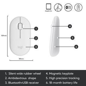 LOGITECH MX Keys Mini Wireless Keyboard & MX Anywhere 3 Wireless Darkfield Mouse - Pale Grey