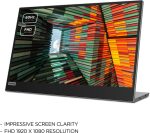 LENOVO L15 Full HD 15.6" IPS LCD Mobile Monitor - Black