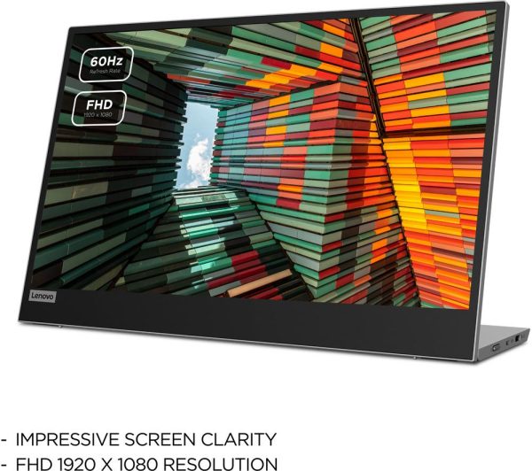 LENOVO L15 Full HD 15.6" IPS LCD Mobile Monitor - Black
