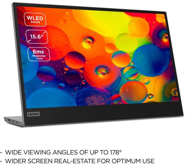 LENOVO L15 Full HD 15.6" IPS LCD Mobile Monitor - Black