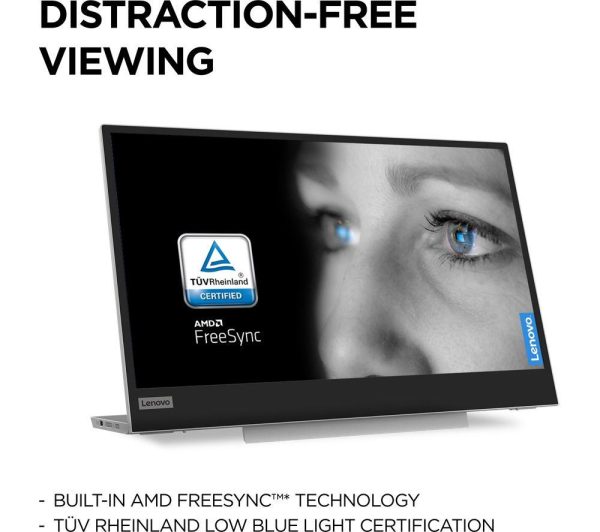 LENOVO L15 Full HD 15.6" IPS LCD Mobile Monitor - Black