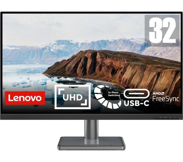 LENOVO L32p-30 31.5" 4K Ultra HD IPS LED Monitor - Black & Grey