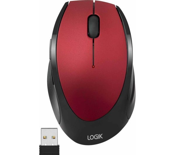 LOGIK LWLMRD23 Wireless Optical Mouse - Red