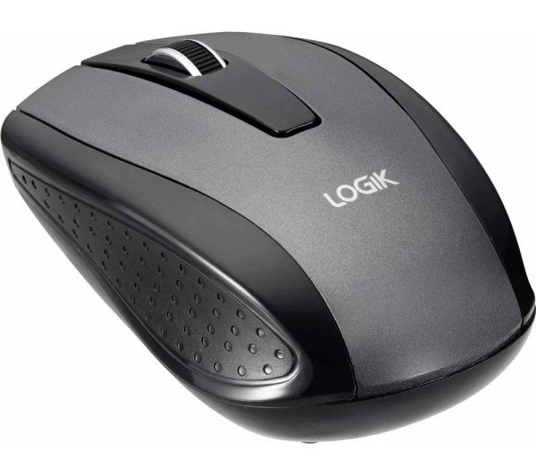 LOGIK L3BWLM23 Wireless Optical Mouse - Grey & Black