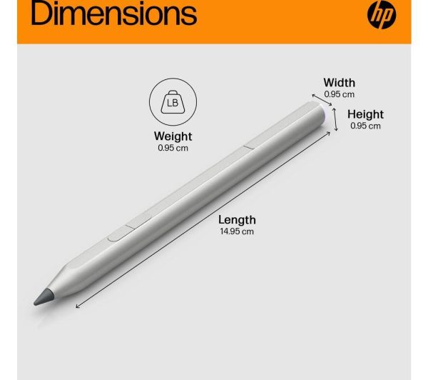 HP Rechargeable MPP 2.0 Tilt Stylus Pen - Silver