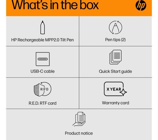 HP Rechargeable MPP 2.0 Tilt Stylus Pen - Silver