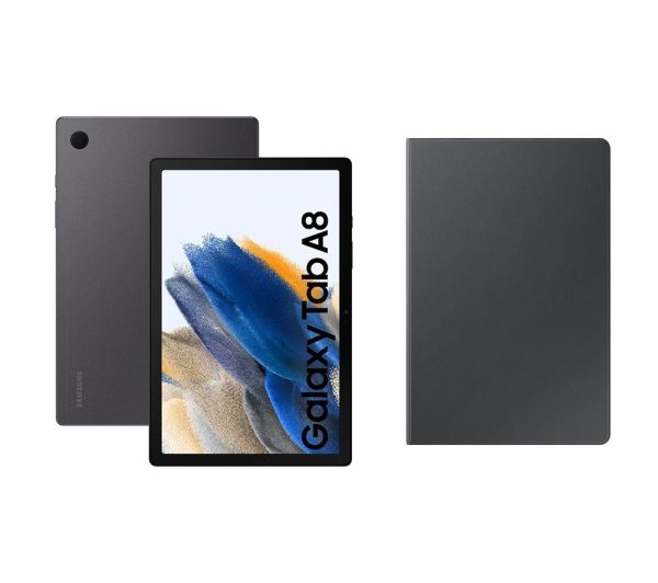 SAMSUNG Galaxy Tab A8 10.5" Tablet (32 GB, Graphite) & Book Cover (Dark Grey) Bundle