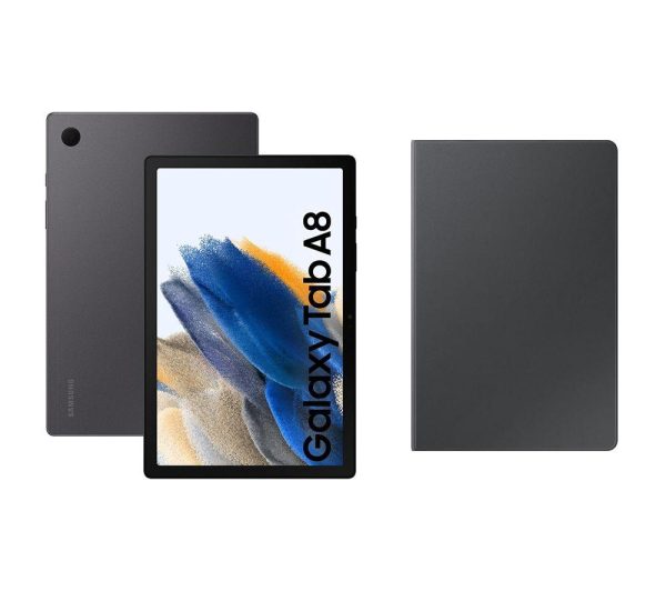 SAMSUNG Samsung Galaxy Tab A8 10.5" 4G Tablet (64 GB, Graphite) & Book Cover (Dark Grey) Bundle