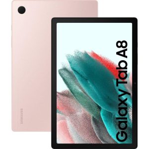 SAMSUNG Galaxy Tab A8 10.5" 4G Tablet (64 GB, Pink Gold) & Book Cover (Dark Grey) Bundle