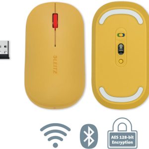 LEITZ Cosy SureTrack Dual Wireless Optical Mouse - Warm Yellow