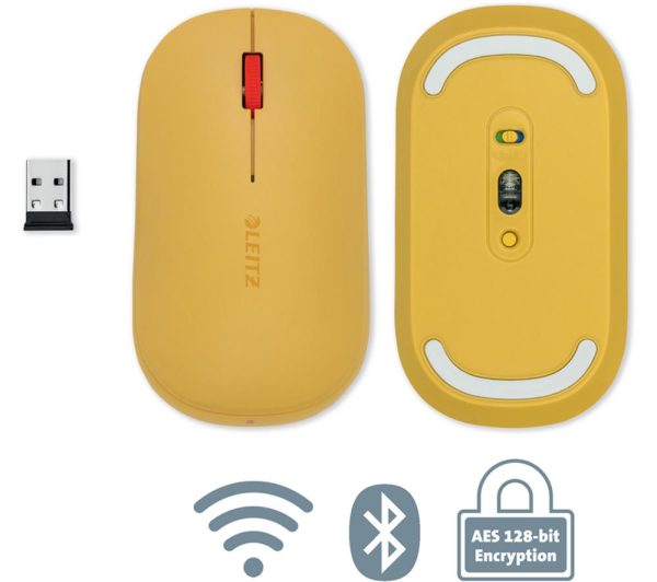 LEITZ Cosy SureTrack Dual Wireless Optical Mouse - Warm Yellow