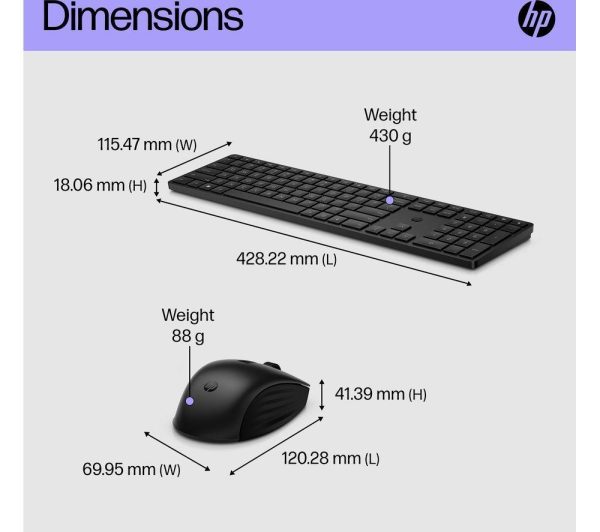 HP 650 Wireless Keyboard & Mouse Set - Black