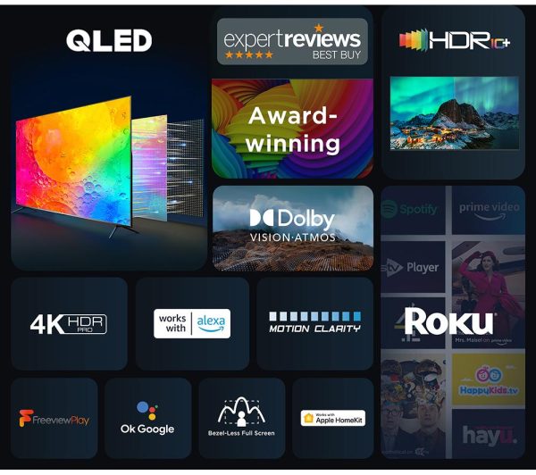 TCL 43RC630K Roku TV 43" Smart 4K Ultra HD HDR QLED TV