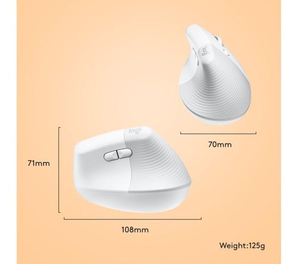 LOGITECH Lift Vertical For Mac Wireless Optical Ergonomic Mouse - Space Grey