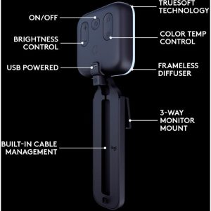 LOGITECH Brio 500 Full HD Webcam & Litra Glow Streaming Light Bundle