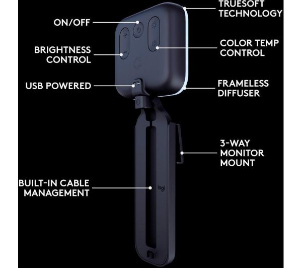 LOGITECH Brio 500 Full HD Webcam & Litra Glow Streaming Light Bundle