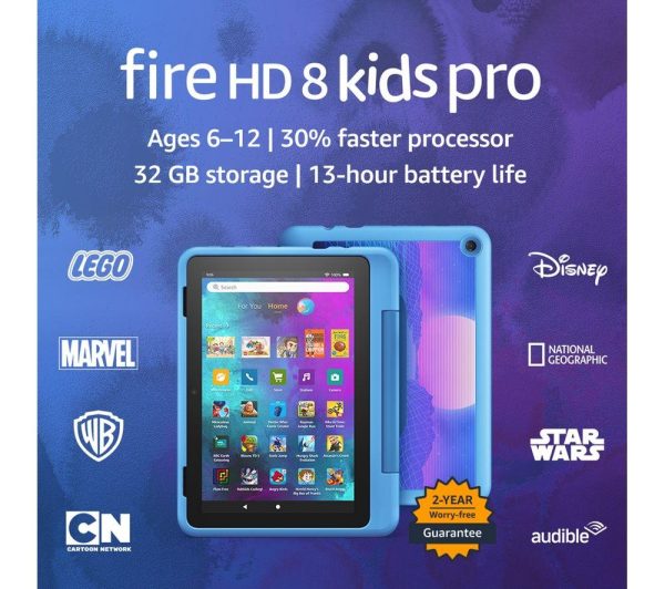 AMAZON Fire HD Pro 8" Kids (ages 6-12) Tablet (2022) - 32 GB, Cyber Sky