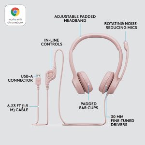 LOGITECH H390 Headset - Rose