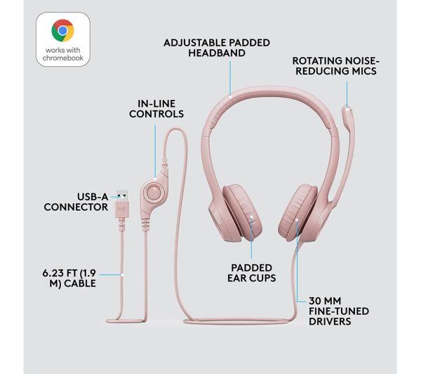 LOGITECH H390 Headset - Rose