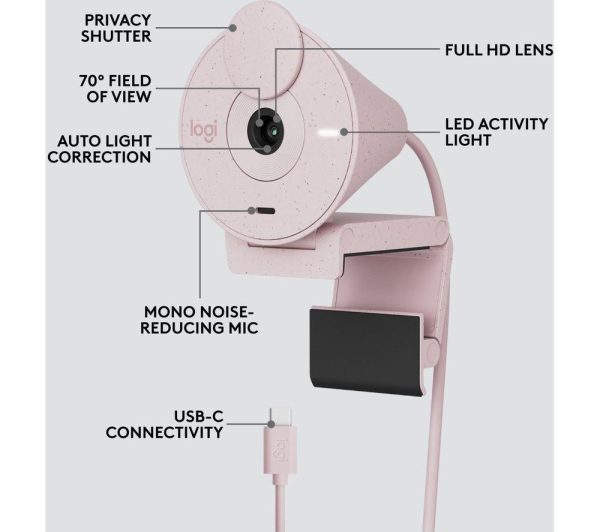 LOGITECH Brio 300 Full HD Webcam - Rose
