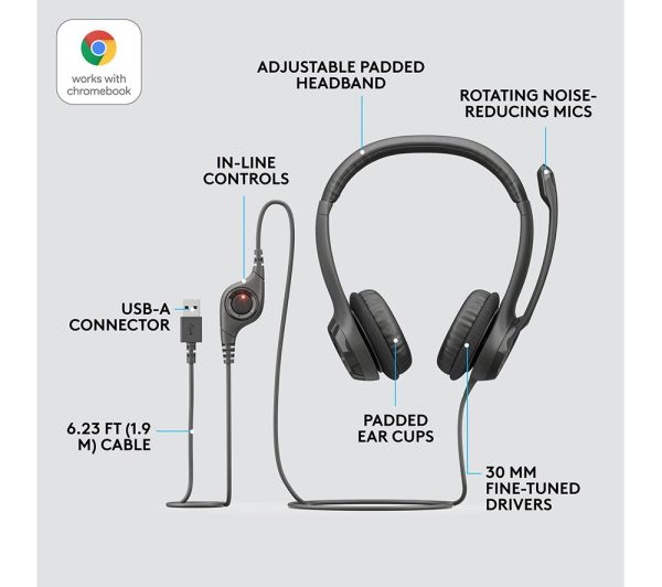 LOGITECH H390 Headset - Graphite
