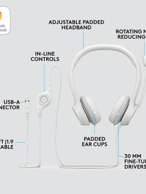 LOGITECH H390 Headset - Off-White