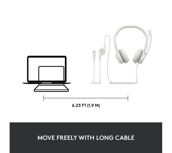 LOGITECH H390 Headset - Off-White
