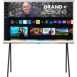 SAMSUNG The Serif LS01BG 43 inch Smart 4K Ultra HD HDR QLED TV in Cloud White (2022) - QE43LS01BGU