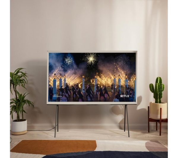 SAMSUNG The Serif LS01BG 43 inch Smart 4K Ultra HD HDR QLED TV in Cloud White (2022) - QE43LS01BGU